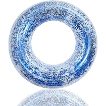 Bouée Anneau De Natation Gonflable Viilich - Diamètre 50 Cm, Paillettes étoilées Bleues, PVC - Pour Piscine, Plage, Enfants Et Adultes