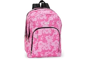 COMIX, ZAINO ORGANIZZATO ALLOVER HIBISCUS Unisex-Bambini e ragazzi, Rosa, Medio