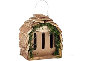 PET TING Wooden Butterfly Hotel House Natural Wood Hanging Garden Decoration