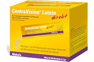 CentroVision Lutein direkt – Granulat mit einer Mikronährstoffkombination aus Lutein und Zeaxanthin, Nahrungsergänzung für die Augen mit essentiellen Vitaminen & Mineralstoffen, laktosefrei, 84 St.