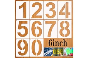 LYPER 6Inch 0 to 9 Large Number Stencils Set, 10Pcs Reusable Curb Address Number Stencils Road Sign Digital Templates for Painting DIY Mailbox Signs Road Parking Lot Door Trucks Painting Stencils