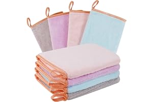 GRBAIN 8 Piezas Manoplas Baño Toallas Baño Toalla Facial Toalla Cara Toalla Microfibra Toallas Lavabo Esponja Bebe Recien Nacido Toalla Desmaquillante Reutilizable Limpieza Facial 15x21cm Franela