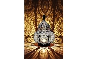 Marrakesch Orient & Mediterran Interior Marokańska Lampa Vintage, Metal, Czarny, 30 cm