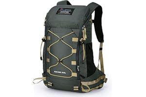 MOUNTAINTOP Mochila Trekking 35 litros Hombre Mujer Mochila de Senderismo Mochilas de Montaña para Viaje Acampadas Impermeable con Cubierta de Lluvia 50x30x18cm