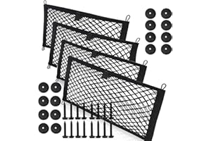XUTONG 4 Stück doppellagiges, elastisches Aufbewahrungsnetz (60 x 24,9 cm), Auto-Aufbewahrungsnetz, Nylon-Netz, doppellagig, elastisch, für Auto, Wohnwagen, Wohnmobil, Boot, LKW, Bett oder Kofferraum