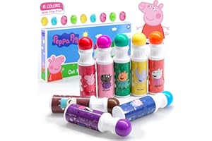 LUPPA Peppa Pig Washable Dot Markers for Toddlers – 8 Paint Markers with Free PDF Activity book for Preschool Toddler Arts and Crafts Kits Supplies, Water-Based