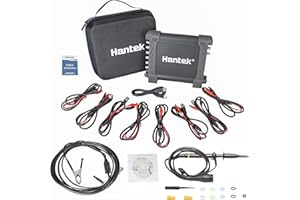 Hantek 1008C PC USB Oszilloskop Diagnosewerkzeug für PC 2.4MSa/s 12bits 8 Kanäle Programmierbarer Multifunktionsgenerator Tragbar Virtuelles Oszilloskop Automotive Test