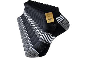 Niorasen Chaussettes Hommes 37-42 43-46 47-50, 6 Paires de Chaussettes de Sport Courtes en Coton, Chaussettes Basses pour la Course, Respirantes, Convient pour le Travail et les Loisirs.
