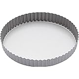 KitchenCraft Non Stick Flan Dish/Quiche Tin with Loose Base, Round, 25 cm, Silver