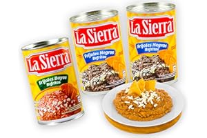 ‎MEXHAUS La Sierra Bohnenpaste Dose - 1x helles Bohnenmus und 2x schwarzes Bohnenmus je 430g - gebratene Bohnen fertig zum servieren (Pack von 3), mexikanische baked beans