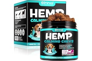 PETPYA Dogs Calming Chews for Anxiety Relief, 110PCs Calming Dog Treats with Hemp Oil for Dogs Stress Relief, Calming Pet Treats, Dog Chews Treats for Calming Dogs Sleep, Barking & Aggression - Beef