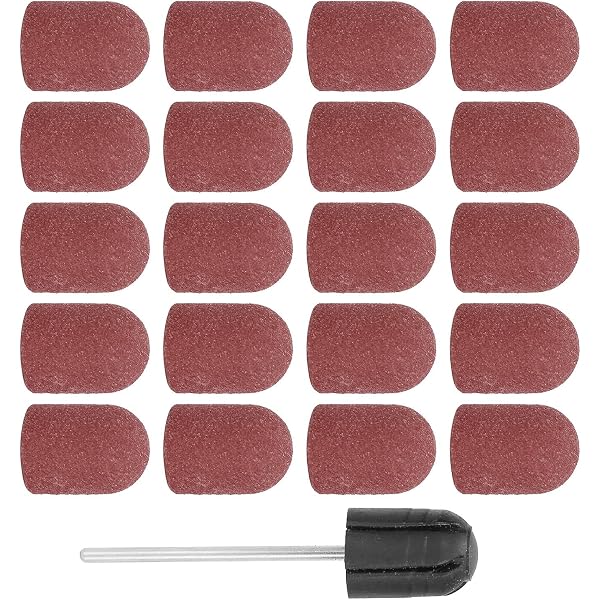 Nagelschleifkappen-Set – 10x15 Mm, Für Elektrofeilen, Zum Polieren & Feilen Von Nägeln (20 Stück, Blau)