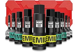 Aurlloct 1/2" Drive Impact Hex Bit Socket Set, 10 Piece Impact Allen Sockets, 5mm - 19mm Allen Key Sockets for Auto Repair Industrial Assembly Equipment Maintenance and DIY Enthusiasts Alike