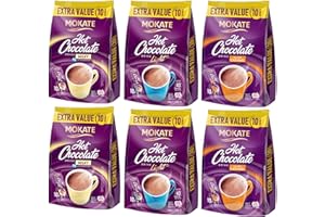 HAMPERLY GIFTS Hot Chocolate Variety Bundle Containing Mokate Milky 10 Sachets 180g, Salted Caramel 10 Sachets 180g & Light Hot Chocolate 10 Sachets 110g (6 Pack)