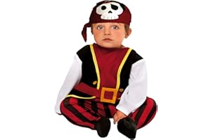 My Other Me Me-203277 Disfraz de bebé pirata, ajedrez, color black, 1-2 años (Viving Costumes 203277)
