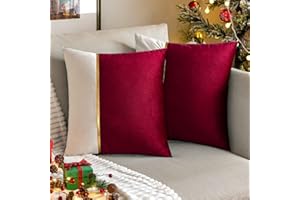 MIULEE Świąteczny zestaw 2 aksamitnych poszewek na poduszki ze złotym wzorem, miękkie, dekoracyjne poszewki na poduszki z niewidocznym zamkiem błyskawicznym, na sofę, do sypialni, salonu, biura, domu,