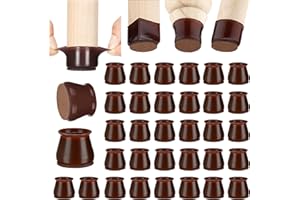 Aneaseit Taco Protector para Patas de Sillas - 3.8cm x 32uds Nogal Oscuro - Tacos Protectores de Silicona para Patas de Silla y Muebles de Madera Dura - Tamaño M