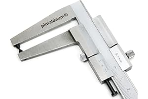 PIMALDAUM® Calibre de freno de disco 0-60 mm, precisión de medición Nonius 0,05 mm, según DIN 862, acero inoxidable, caja de madera
