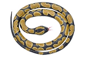 Wild Republic 20775 wąż gumowy, gra, królewski python, 117 cm, czarny, żółty