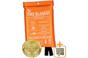 Supa Ant Emergency Fire Blanket for Home and Kitchen - 1 Pack 1500F High Visibility (Glow in The Dark) Smother Kitchen Fire Blanket - CE Certified Hero Fire Blankets Emergency for Home (40in)