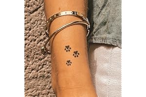 ‎INKSTER Inkster Tattoo - Pfote Trio ausgefüllt | vegane & wasserfeste Temporäre Tattoos für Erwachsene - EU-Kosmetikzertifizierte Farbe - revolutionäres 2 Wochen Tattoo | Premium Klebetattoos & Fake Tattoo