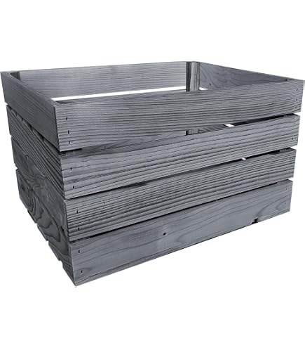 Lermowood Holzkisten Reg 50 x 20 x 15cm Grau