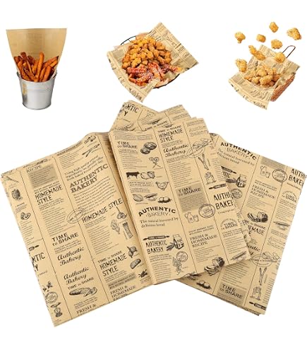 100 Blatt Deli-Papier Blau-weiß Kariert, 30,5x30,5cm, Lebensmittelecht & Fettdicht Für Imbiss & Party