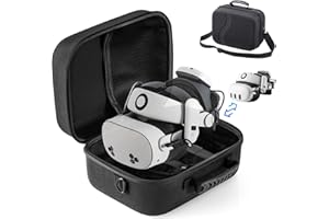 STARTRC GAMES Große Tasche für Meta Quest 3/Quest 3S, Reisen Tragetasche Kompatibel mit BOBOVR S3 Pro/Kiwi Design Akku Elite Strap und Anderem Zubehör, Reisen und Aufbewahrung Hart Tasche für Oculus Quest 3S