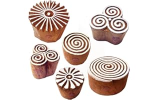 ROYAL KRAFT Ceramiche Stampa Timbro Astratto Tondo Swirl Disegno Legno Blocchi (Set di 6)