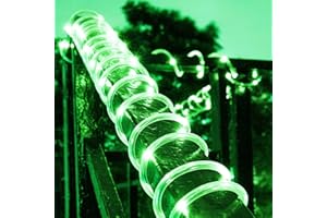 XUNATA LED Solar Lichterschlauch 5M 50 LEDs Lichter IP65 Wasserdicht Schlauchlicht Lichtschlauch für Garten, Weihnachten, Hochzeit, Party (Grün, 5m (50LEDs) + 2m lead cable)