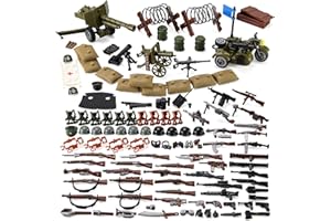 Feleph WW2 Weapons Set Military Toy Kit for Soldier Figures Model Pack Army Equipment Gear Pieces Compatible with Major Brands