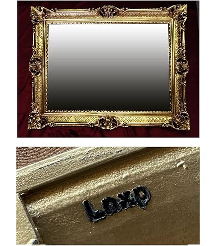Miroir Mural 45x38CM Antique Baroque Répliques Rectangulaire en Noir/Or 345 88