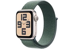 Apple Watch SE (2ª gen.) GPS 40 mm Smartwatch con cassa in alluminio Galassia e cinturino Sport Loop Verde lago. Tracker per fitness e sonno, app Battito, Rilevamento incidenti, Carbon Neutral