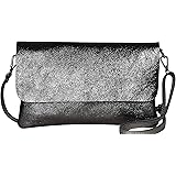 AmbraModa GLX11 Sac à bandoulière pochette pour femme en cuir véritable. Convient pour téléphones portables jusqu'à 7"