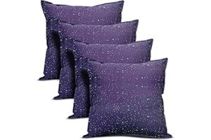 Mega_Jumble Pack of 2 Purple Cushion Cover 45x45cm, Outdoor Seat Cushions Waterproof, Soft Linen Pillow Covers for Tent Bench Couch Indoor Patio Sofa Living Room (2, Purple, 45 x 45cm)