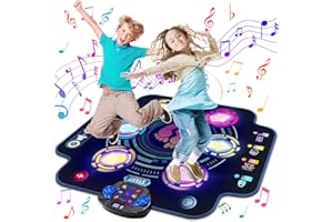 maysida Wireless Bluetooth Dance Mat for Kids Ages 8-12, Electronic Dance Pad with 6-Button, Built-in Music Dance Game Mat with 9 Levels and 3 Modes, Christmas Birthday Gifts & Toys for Girls Ages 4-8