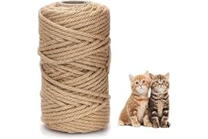 CEASELESLY 6mm*30m Corda in sisal verde,Corda Sisal per Tiragraffi,String di Canapa Per Gatti,String per Tiragraffi per Gatti Adatto per Arredare Soggiorno Giardino Ufficio Artigianato (iuta)