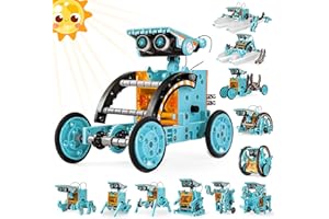 EPPO STEM Kit de Robot Solaire Jouets 12 en 1, Ensemble d'Expériences Scientifiques du Bâtiment éducatif Cadeaux pour Enfants Garçons Filles, Cadeaux pour Enfants de 8 9 10 11 12 13 Ans (Bleu)