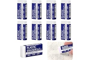 JOYSKY 9 PCS Rubbers Erasers for Kids, White Pencil Rubbers Erasers Soft White 2B Exam Eraser for Office, Kids, Adults, Classic Latex Free Plastic Rubber