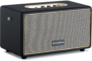 Bennett & Ross BB-860A BK Blackmore Altavoz Retro Bluetooth con Aspecto de Cuero y batería de 6000 mAh - Altavoz Vintage 60 W - Función True Wireless Estéreo - Entrada Auxiliar - Negro