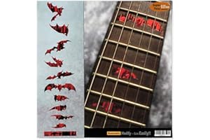INLAYSTICKERS Inlay Sticker Griffbrett Position Marker für Gitarren & Bass – Vampire Bloody Bats