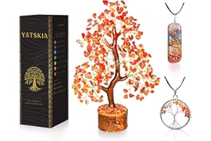 YATSKIA Albero di cristallo corniola,Decorazione per la casa,Albero bonsai,Decorazione dell'albero della vita,Decorazione spirituale,Decorazione in cristallo,Decorazione da scrivania,Charm portafortuna
