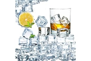 Hacaroa 150 Pack Clear Fake Ice Cubes, 0.7" (18mm) Acrylic Decorative Ice Rocks Square Artificial Crystals Vase Rocks for Home, Wedding Decoration, Vase Fillers, Photography Props, Party Table Scatter