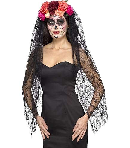 Dia De Los Muertos Serre-Tête Avec Roses Pour Halloween