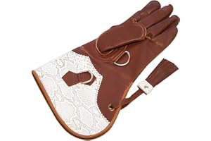 starlingukpk Guantes de piel de vaca, de dos capas, suaves, de calidad, para la caza de aves, guantes para mascotas (pequeños) (medianos)