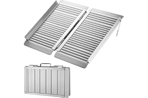 WilTec Rampe d'accès pour Fauteuil Roulant Pliable en Aluminium Argent 62 cm x 38 cm x 5 cm Charge 270 kg Accessibilité, Légèreté, Capacité, Praticité, Inclinaison optimale
