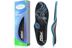 PCSsole semelles orthèses fasciite plantaire, Inserts de chaussures soutien d’arche pour les pieds plats, douleur talon, Semelles de bottes de travail confortables pour hommes et femmes Noir(29cm)