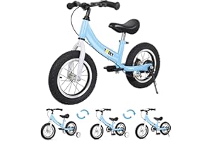 YBIKE 2 in 1 Laufrad, Kinderlaufrad und Kinderfahrrad Dual-Use-Funktion, geeignet für Kinder im Alter von 1-7, 12,14,16 Zoll mit Bremse, Pedal, Trainingstheorie
