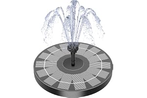 YelaJoy 2.5W Solar Bird Bath Fountain Pump, Solar Fountain for Bird Bath with 6 Nozzles, 6.7" Solar Powered Water Pump for Garden, Ponds, Pool, Fish Tank, Aquarium and Outdoor