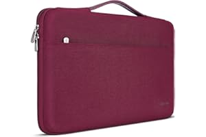 DOMISO Housse Ordinateur 17 Pouces,Pochette PC 17 Pouces pour HP Lenovo Dell Acer ASUS,Sacs et Housses pour Ordinateur, Imperméable Sacoche Protection PC Portable avec Poignée de Transport,Vin